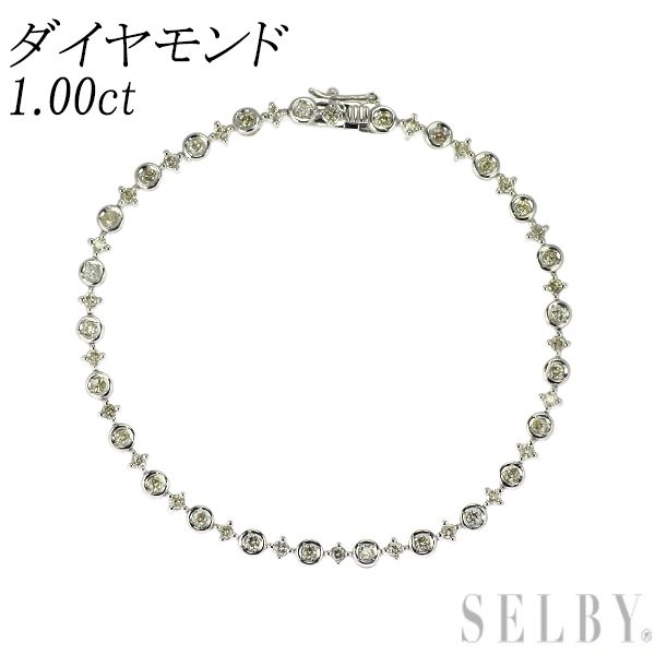 K18WG ダイヤモンド　1.00 テニスブレスレット K18WG ダイヤモンド テニス ブレスレット 1.00ct - メルカリ