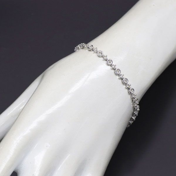 K18WG ダイヤモンド テニス ブレスレット 1.00ct - メルカリ