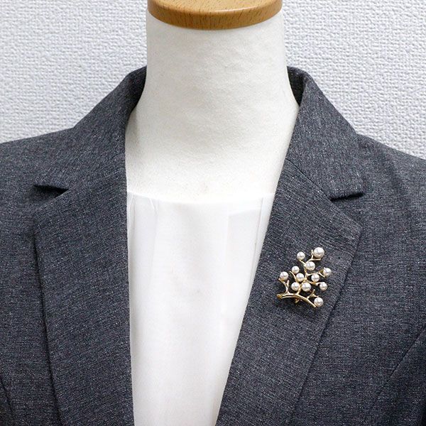 ミキモト K18YG アコヤ真珠 ブローチ 径約4.8-6.8mm 幸福の木 - メルカリ