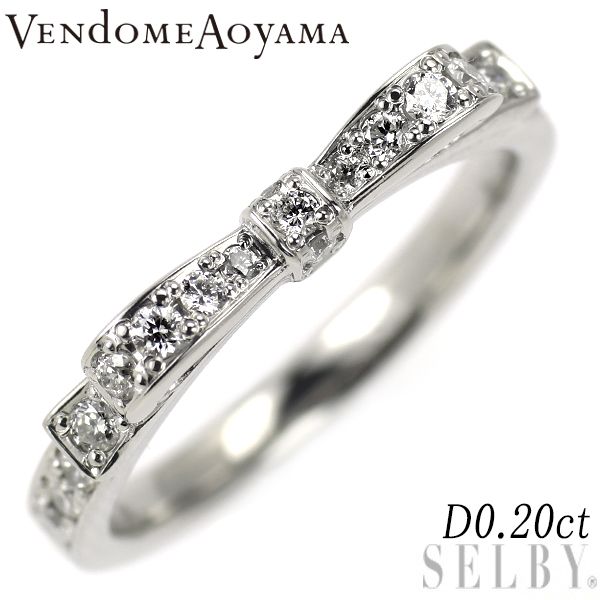 ヴァンドーム青山 Pt950 ダイヤモンド リング 0.20ct リボン ヴァンドーム青山 Pt950 ダイヤモンド リング 0.20ct リボン