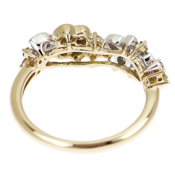 K18YG/WG ダイヤモンド リング 0.41ct フラワー - メルカリ