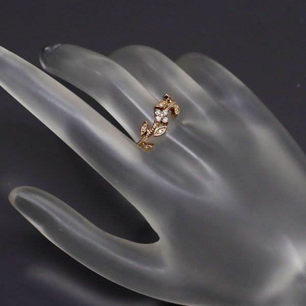 K18PG ダイヤモンド リング 0.13ct 植物 - メルカリ
