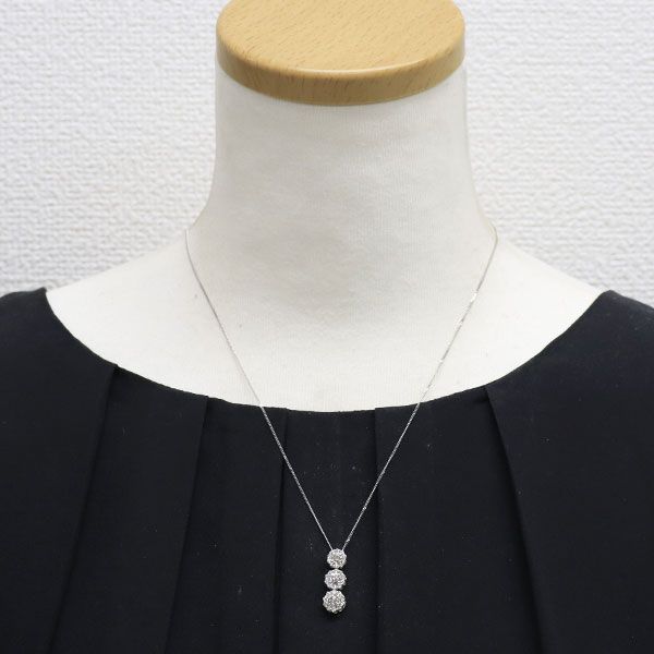 QVC K18WG ダイヤモンド ペンダントネックレス 1.00ct ブリラーレ