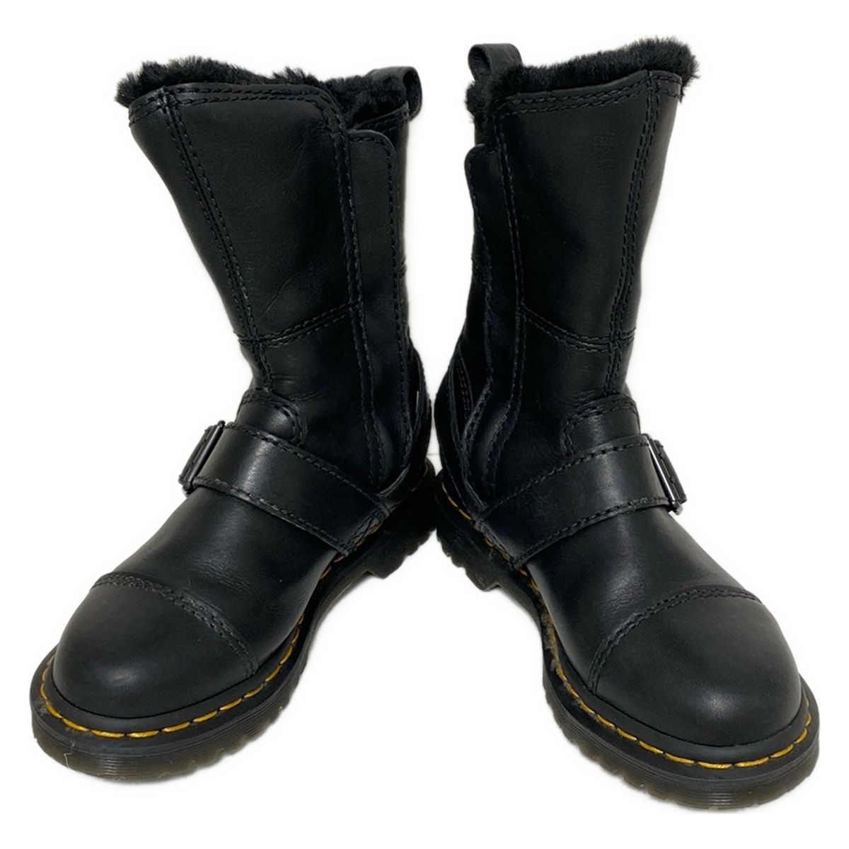 ドクターマーチン。レザーエンジニアブーツ ブラック Dr.Martens(ドクターマーチン) ブーツ uk3 レディース - 黒 エンジニア