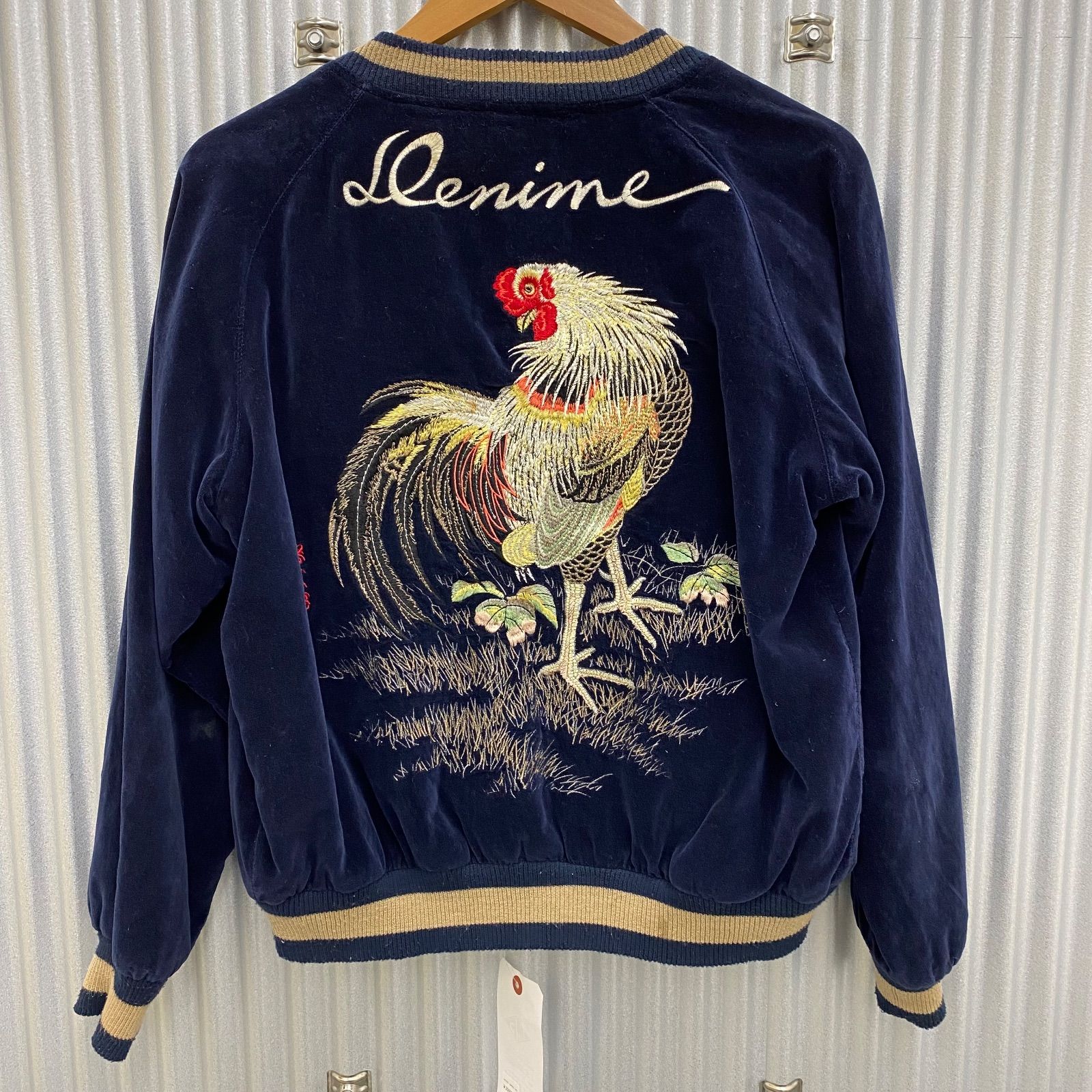 MF SHINS期 ドゥニーム スカジャン 鯉 鶏 藍染 刺繍 ベロア