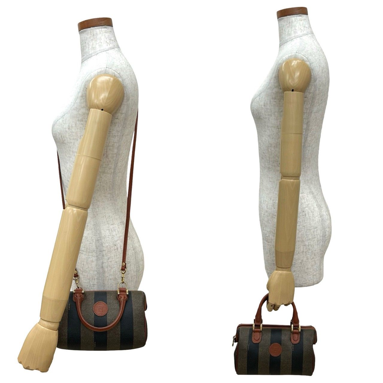 ⭕️最終値下げ⭕️ Fendi ロングレザーコート　ペカン柄(？) 極 美品 袋付き FENDI フェンディ ペカン 柄 FF モチーフ レザー 2way