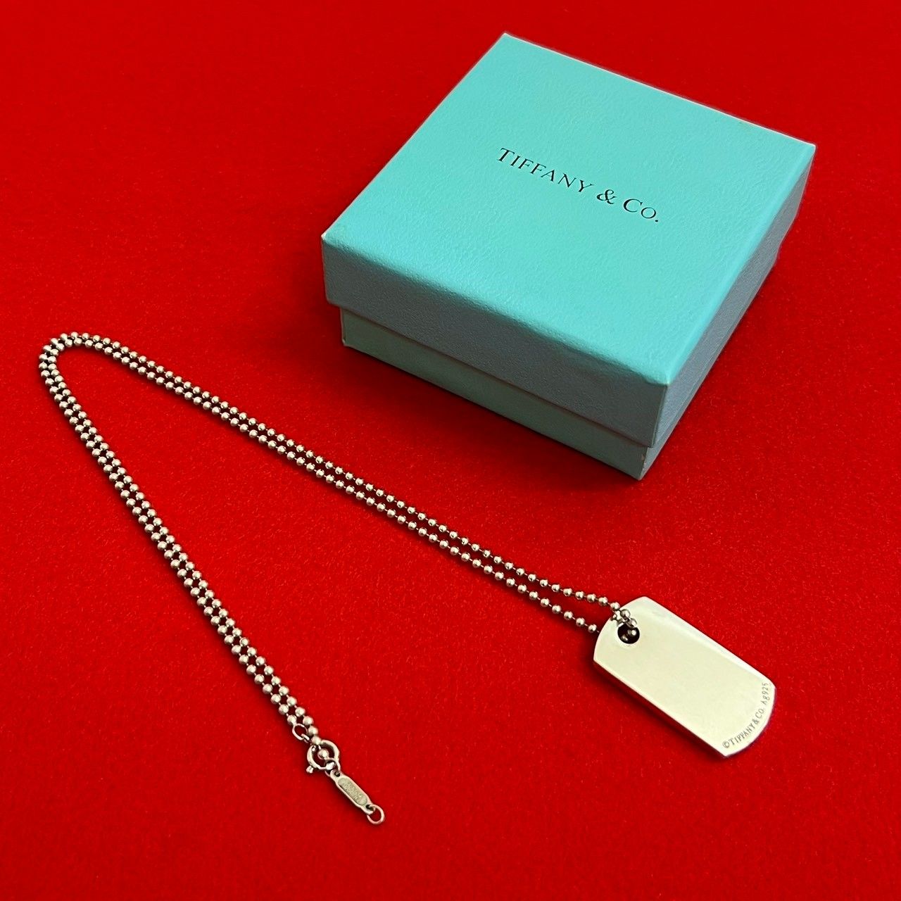 極 美品 TIFFANY&Co. ティファニー ドッグタグ ネックレス シルバー925