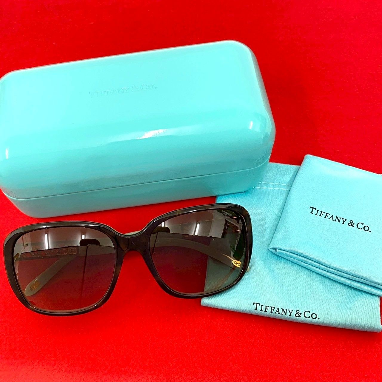 極 美品 ケース 袋付き TIFFANY&Co. ティファニー ビジュー サングラス