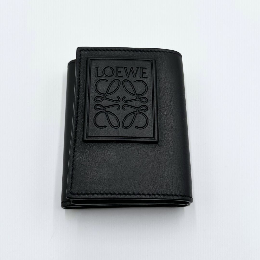 美品】LOEWE アナグラム レザー トライフォールド 3つ折り財布