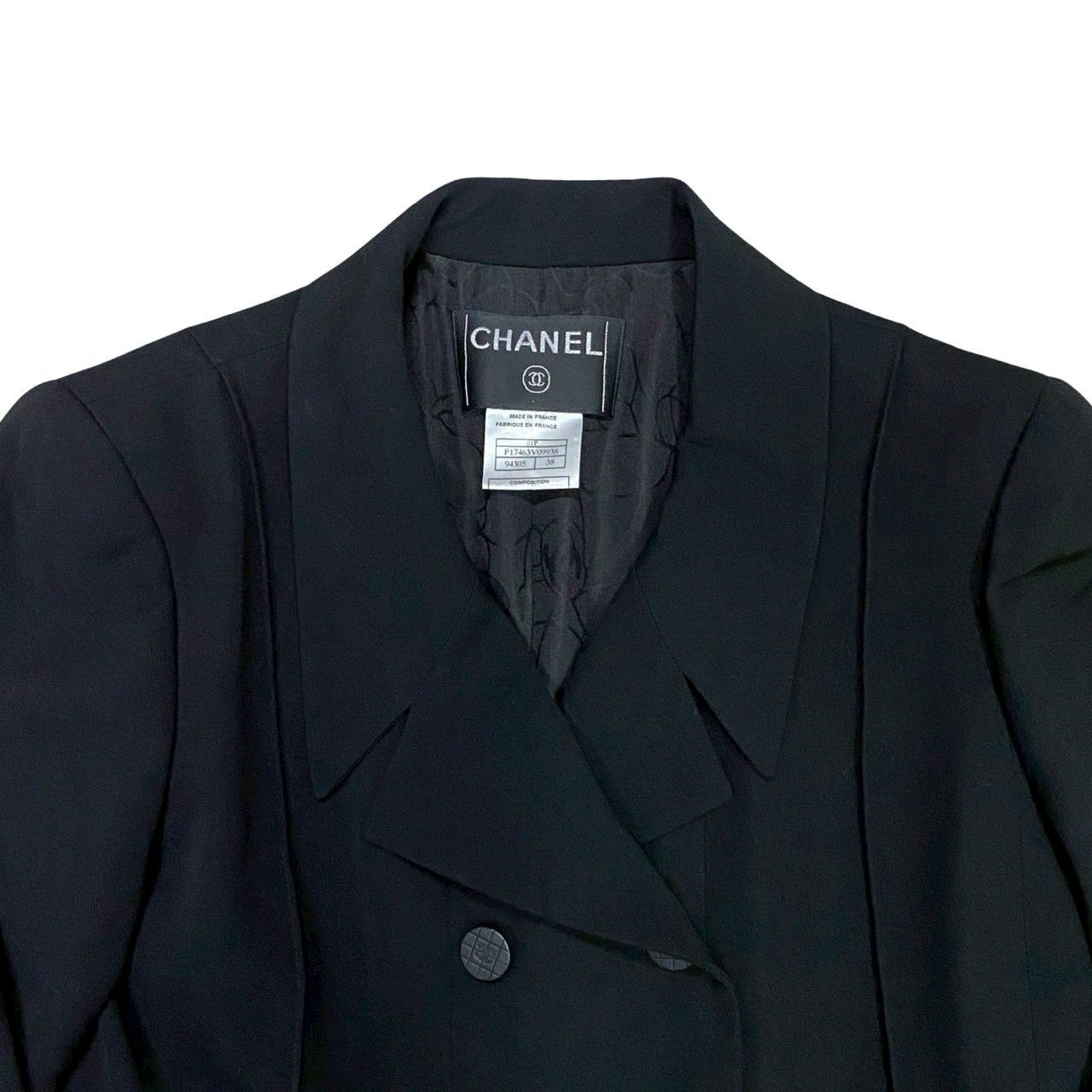 極 美品 01P CHANEL シャネル ヴィンテージ ココマーク ボタン ウール