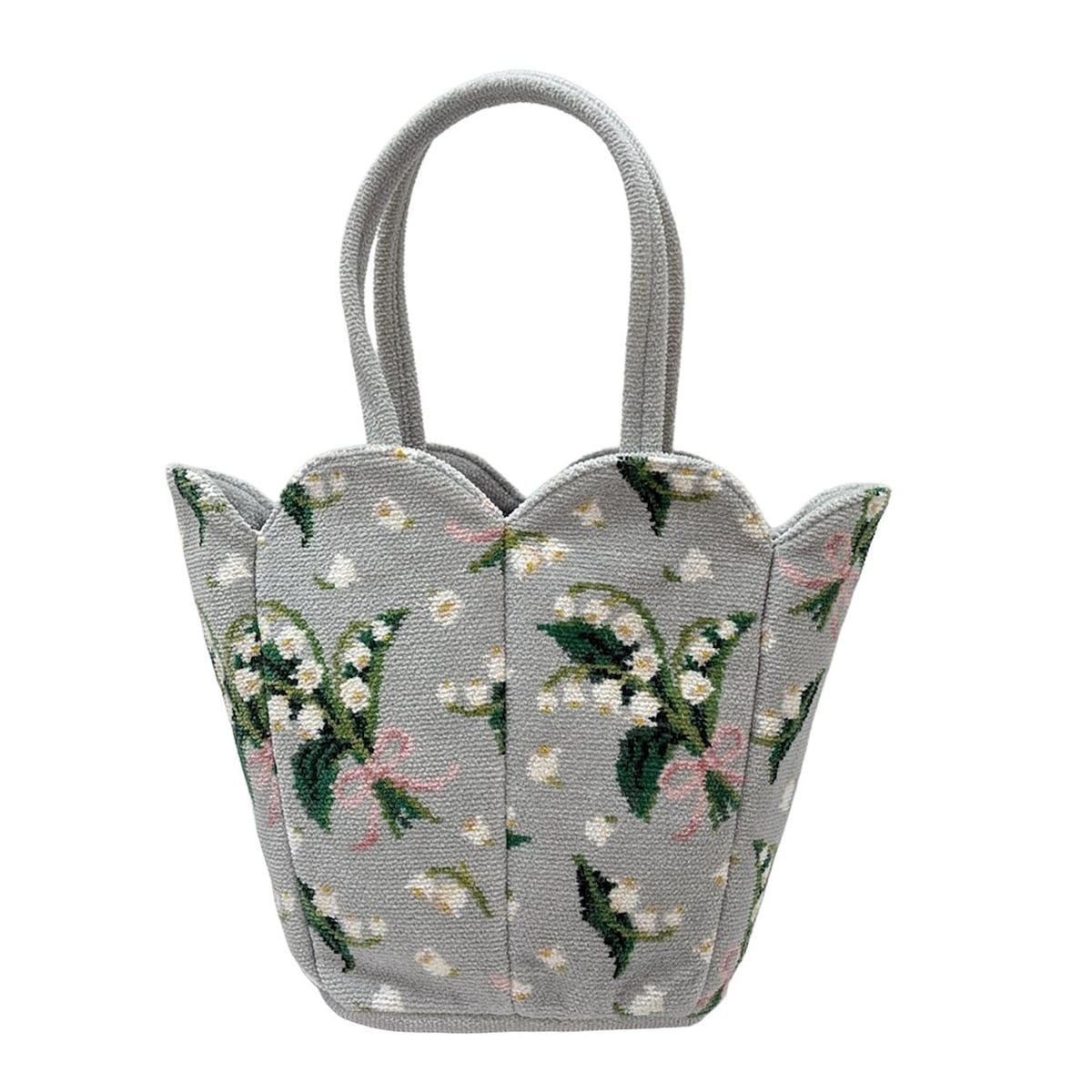 FEILER(フェイラー) トートバッグ - ライトグレー×白×マルチ 花柄