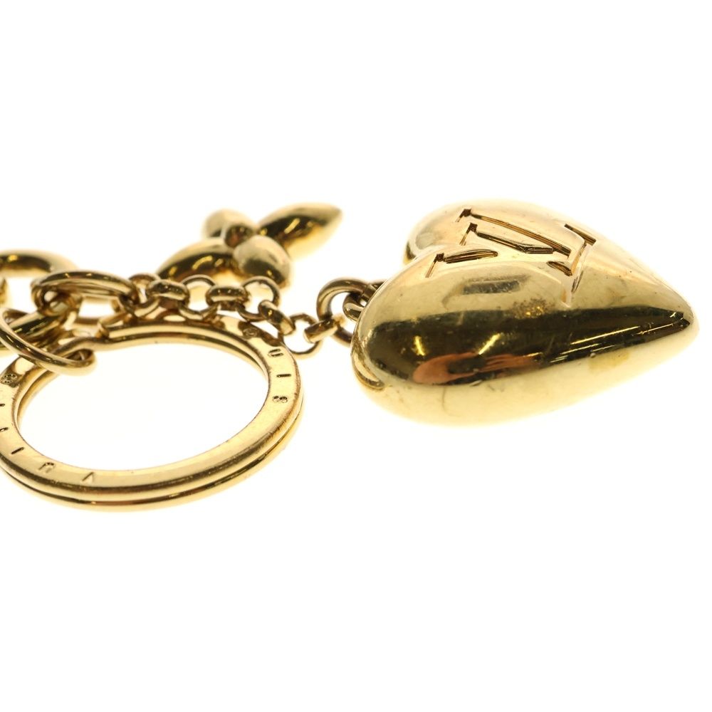 LOUIS VUITTON LVハートチャーム キーホルダーゴールドM01142 LOUIS VUITTON (ルイヴィトン) LVハート チャーム キーホルダー