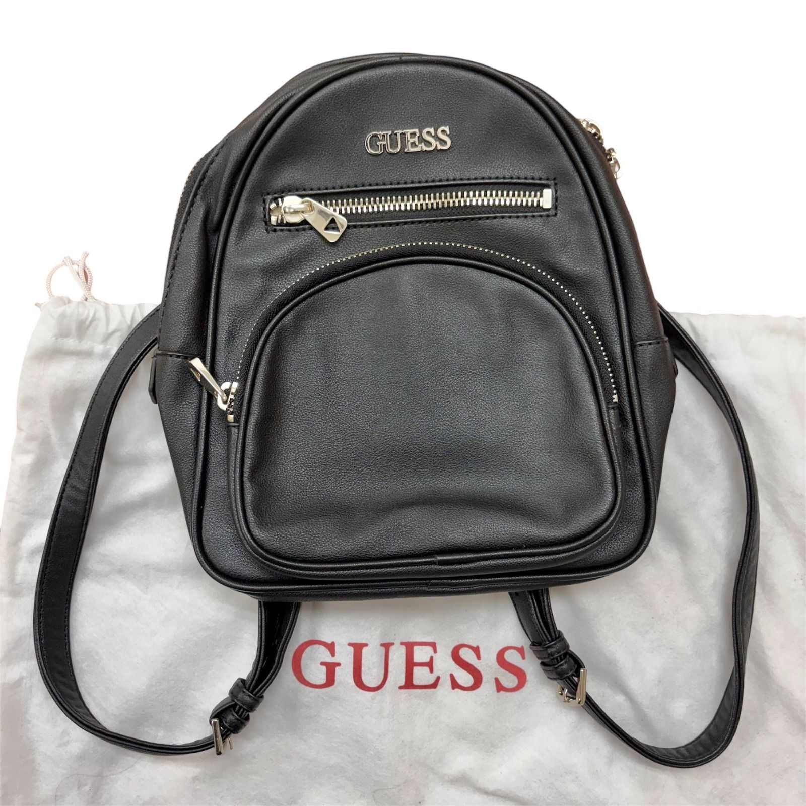 美品⭐️GUESS ゲス】 ミニリュック バックパック ブラック 保存袋付き 