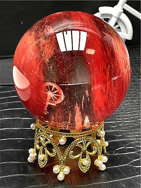 超綺麗☆赤水晶丸玉B88E1/43E21A - メルカリ