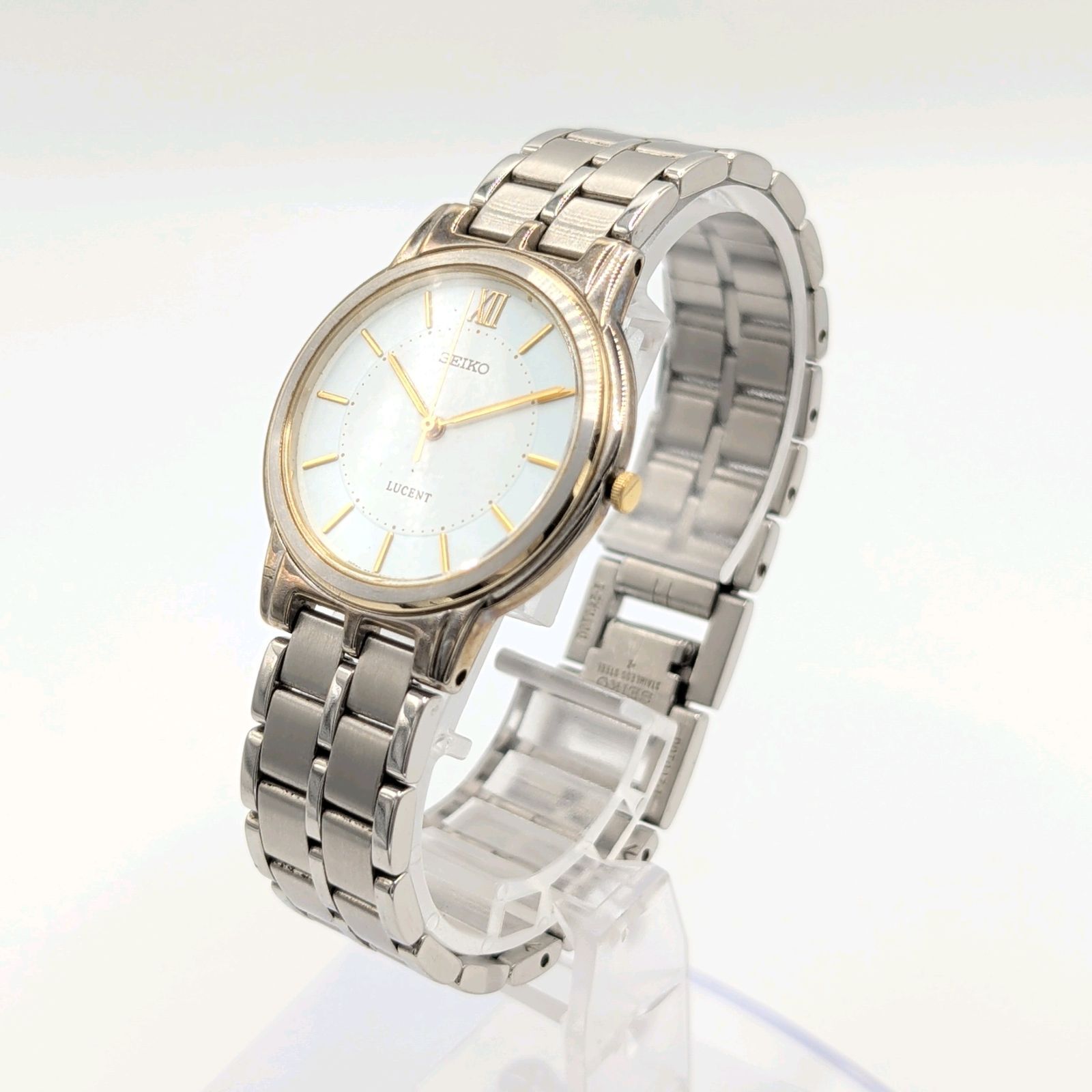 SEIKO LUCENT 5E21-6E90 Watch Quartz Men's Round Silver Y2K 00S