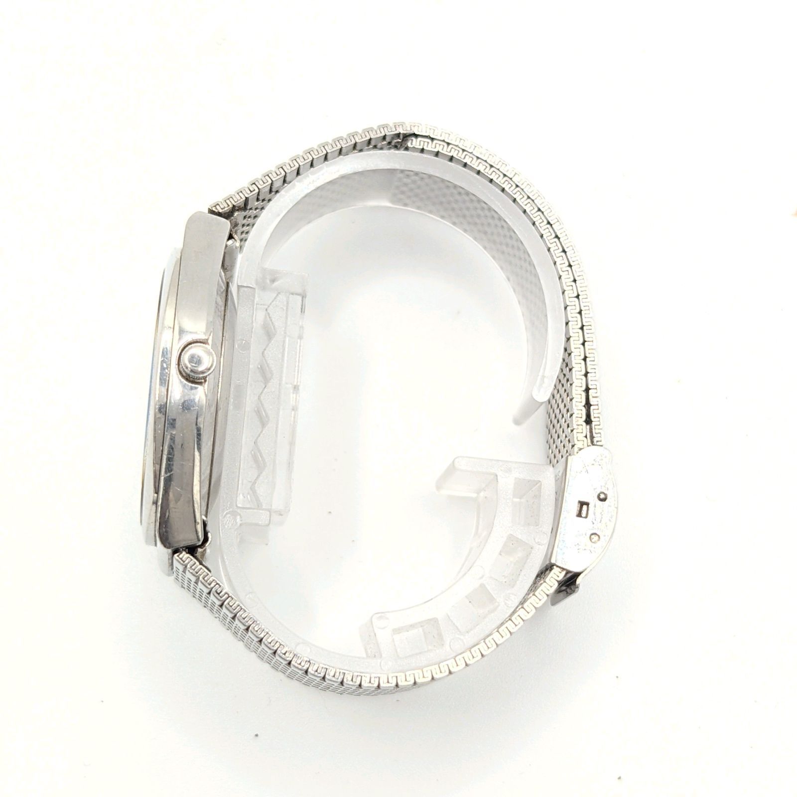 SEIKO 4122-8000 Watch Quartz Men's Round Silver Date Y2K 00S Not