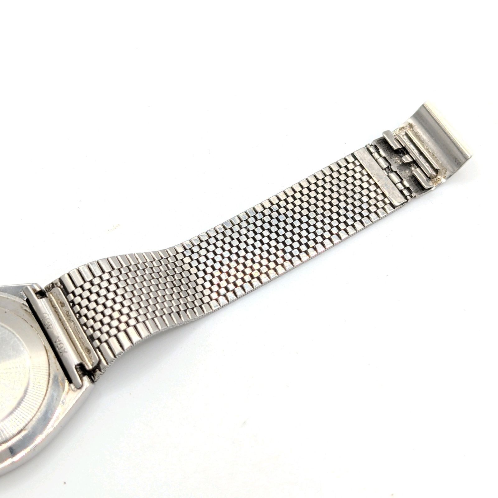 SEIKO 4122-8000 Watch Quartz Men's Round Silver Date Y2K 00S Not