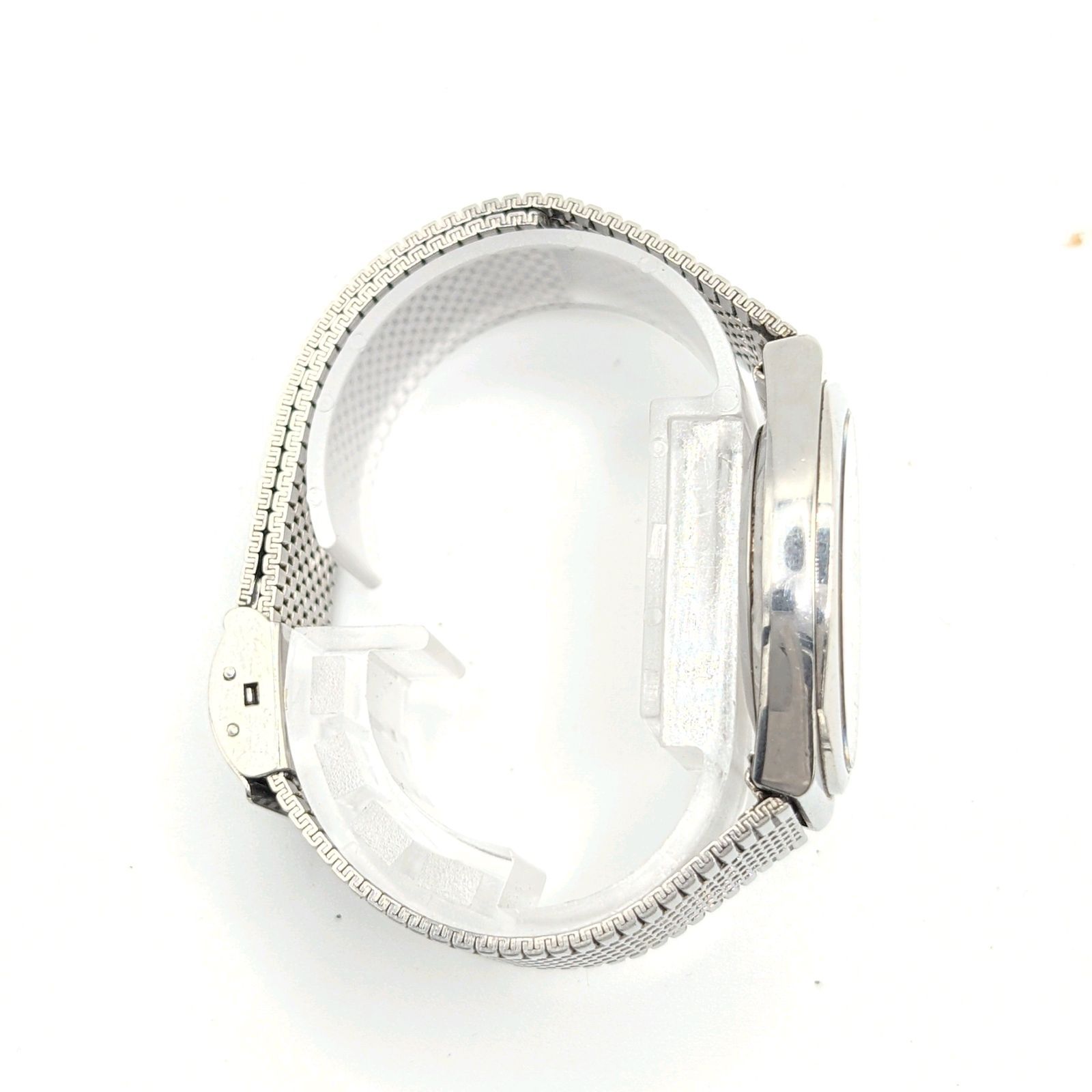 SEIKO 4122-8000 Watch Quartz Men's Round Silver Date Y2K 00S Not