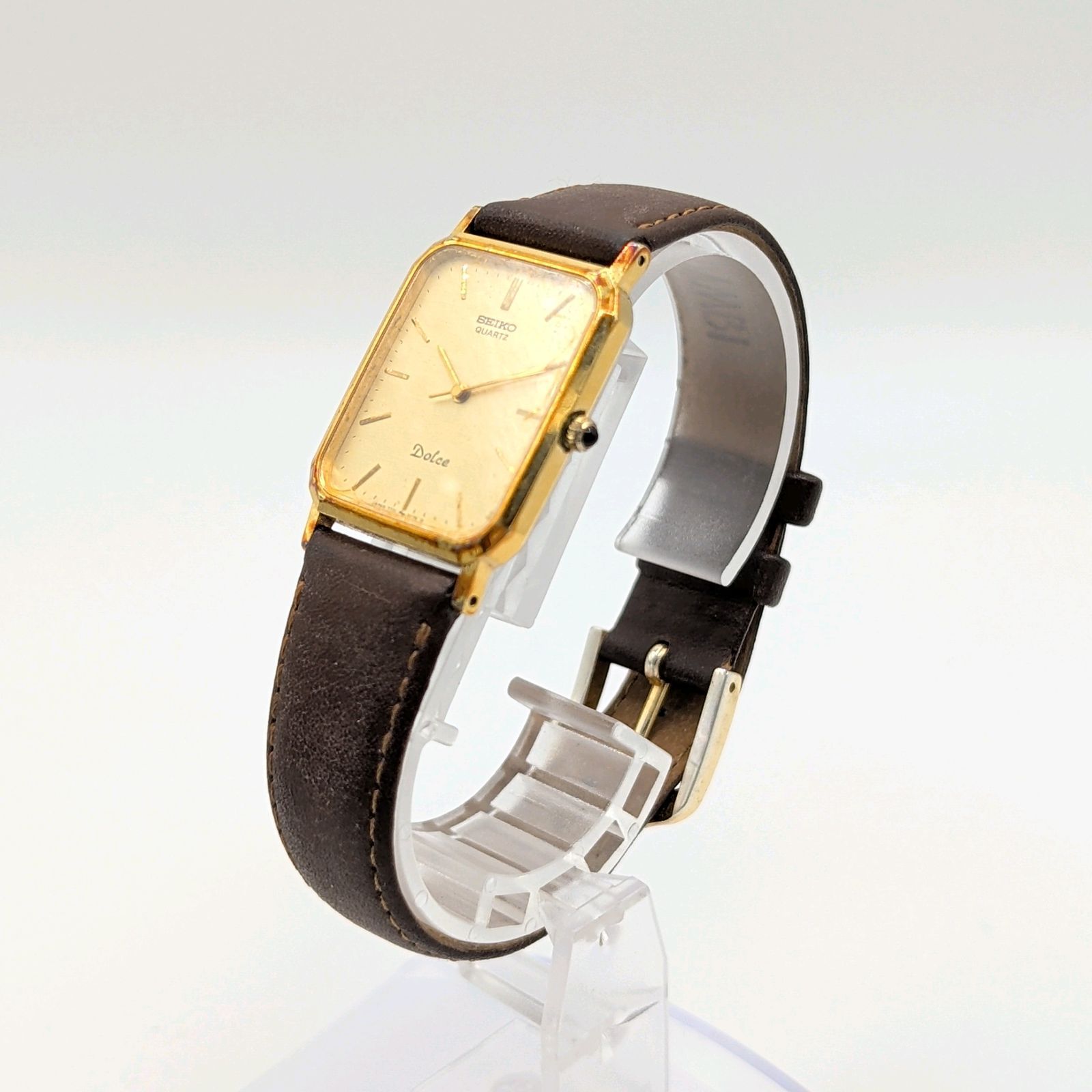 SEIKO Dolce 7731-5240 Watch Quartz Men's Square Gold dial Y2K 00S