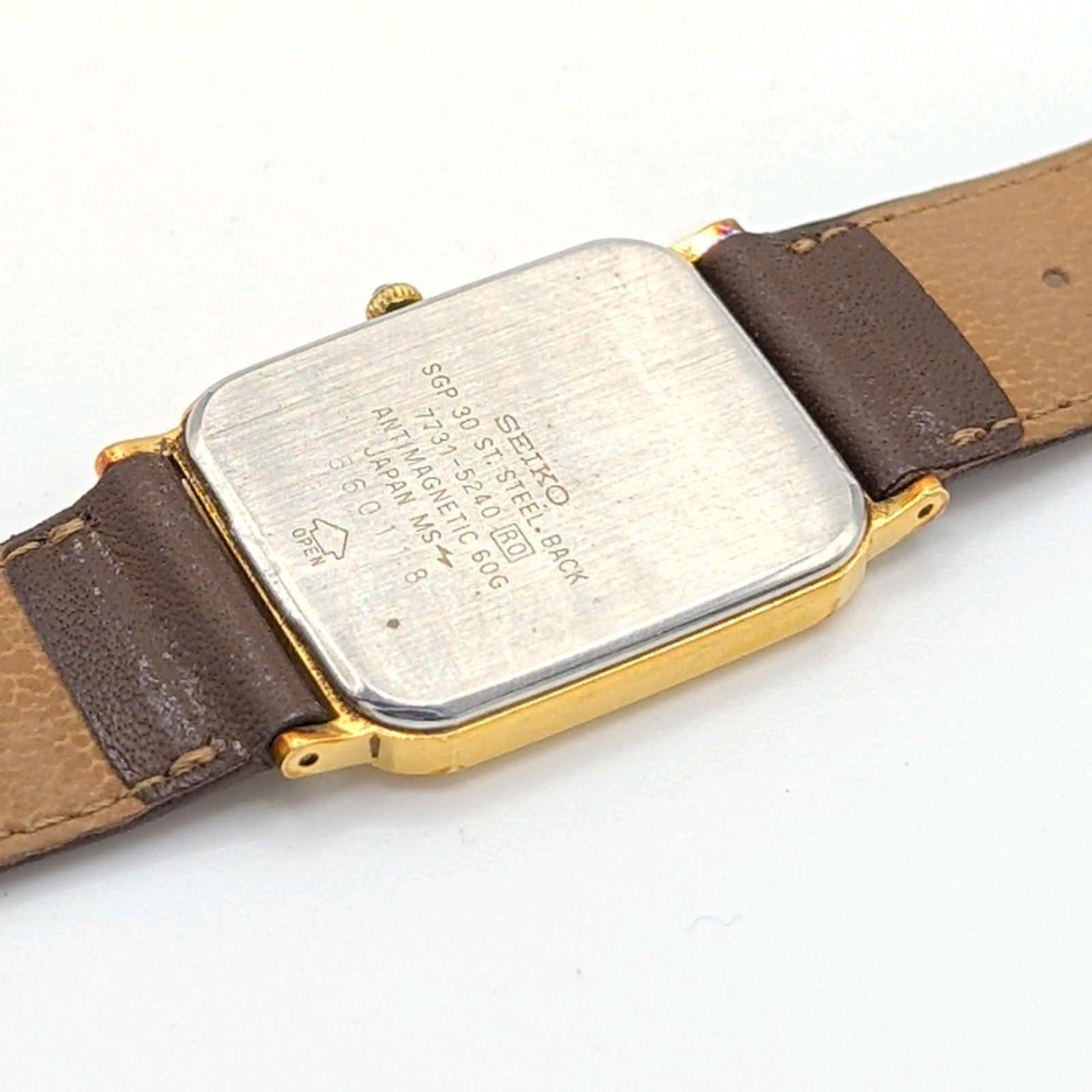 SEIKO Dolce 7731-5240 Watch Quartz Men's Square Gold dial Y2K 00S