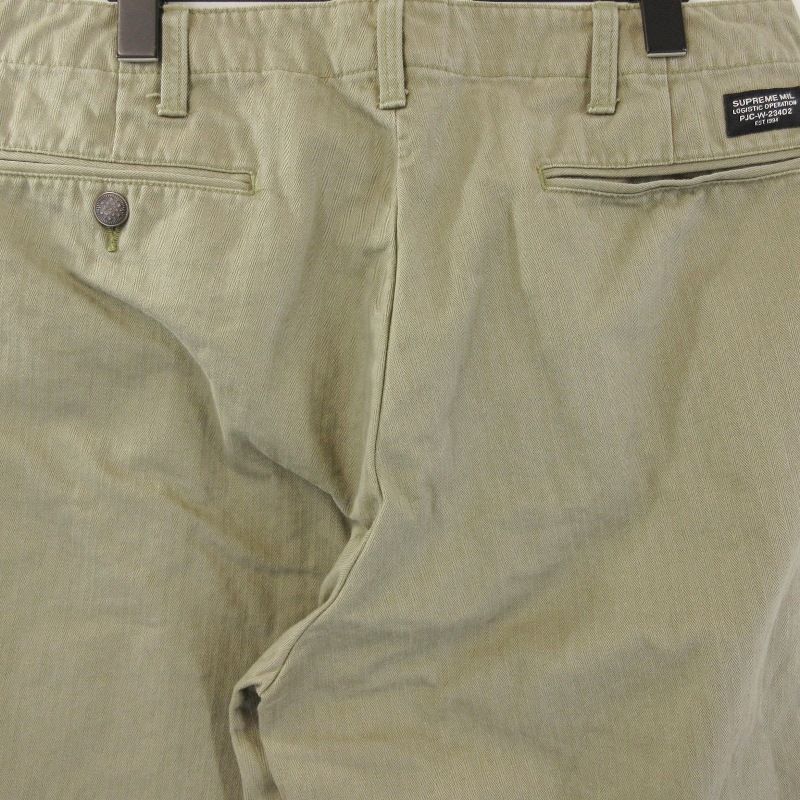 パンツ Supreme Washed Herringbone Chino Olive Supreme(シュプリーム) ヘリンボーンチノパンツ｢Washed Herringbone