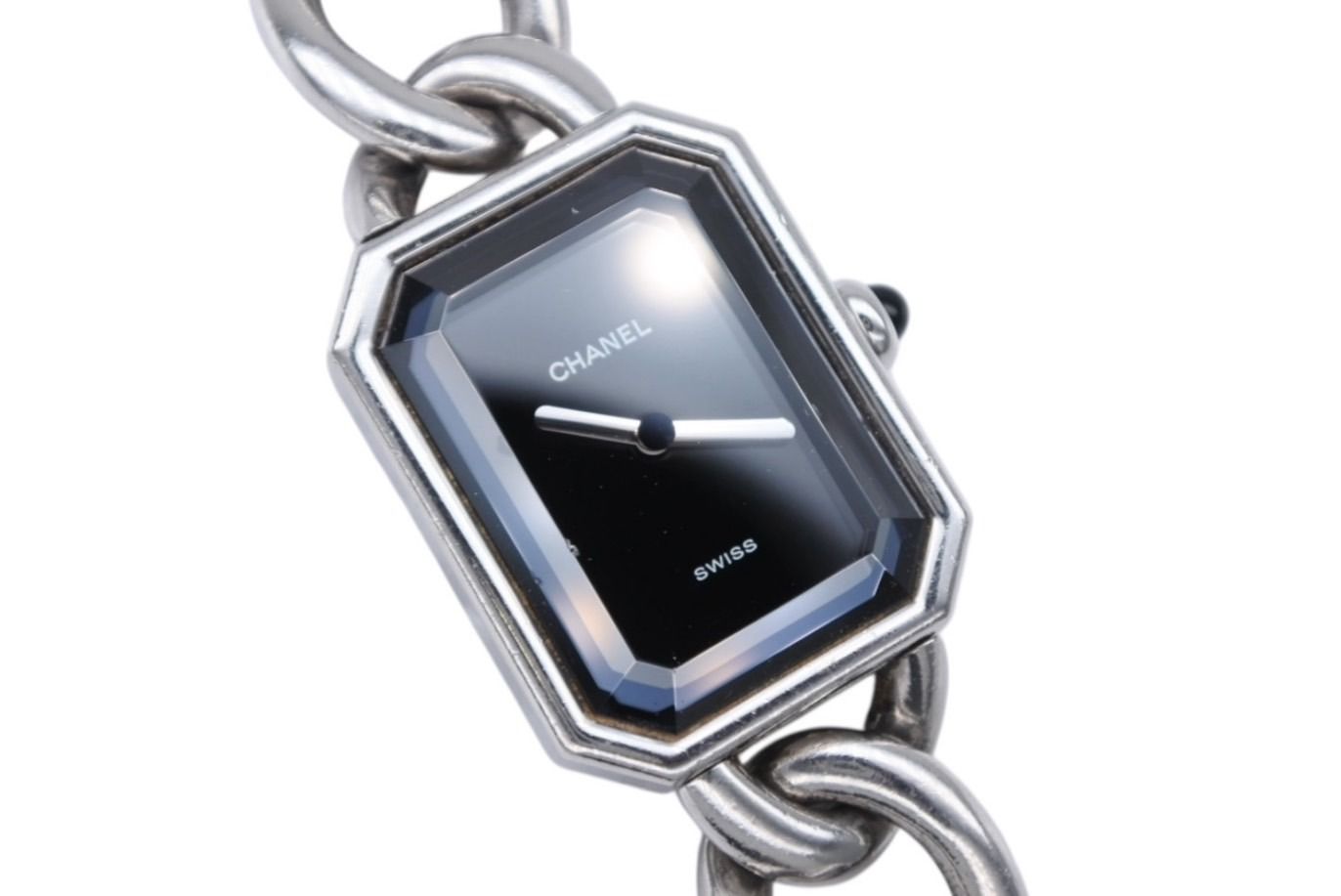 CHANEL シャネル PREMIERE M プルミエール M 腕時計 H0452 黒文字盤 クォーツ シルバー ステンレス 美品 中古 4b009490 CHANEL シャネル PREMIERE M プルミエール M 腕時計 H0452 黒文字盤