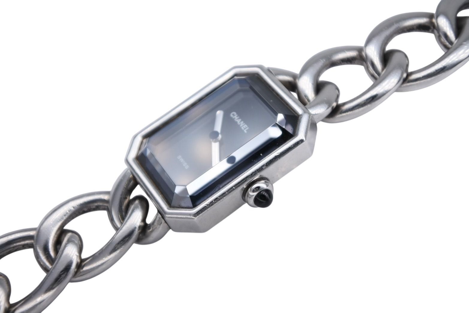 CHANEL シャネル PREMIERE M プルミエール M 腕時計 H0452 黒文字盤 クォーツ シルバー ステンレス 美品 中古 4b009490 CHANEL シャネル PREMIERE M プルミエール M 腕時計 H0452 黒文字盤