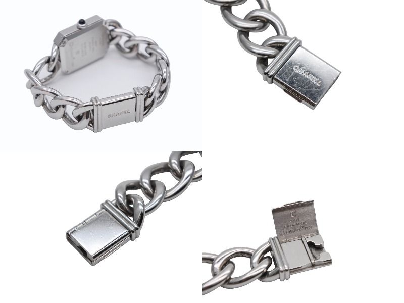 CHANEL シャネル PREMIERE M プルミエール M 腕時計 H0452 黒文字盤 クォーツ シルバー ステンレス 美品 中古 4b009490 CHANEL シャネル PREMIERE M プルミエール M 腕時計 H0452 黒文字盤