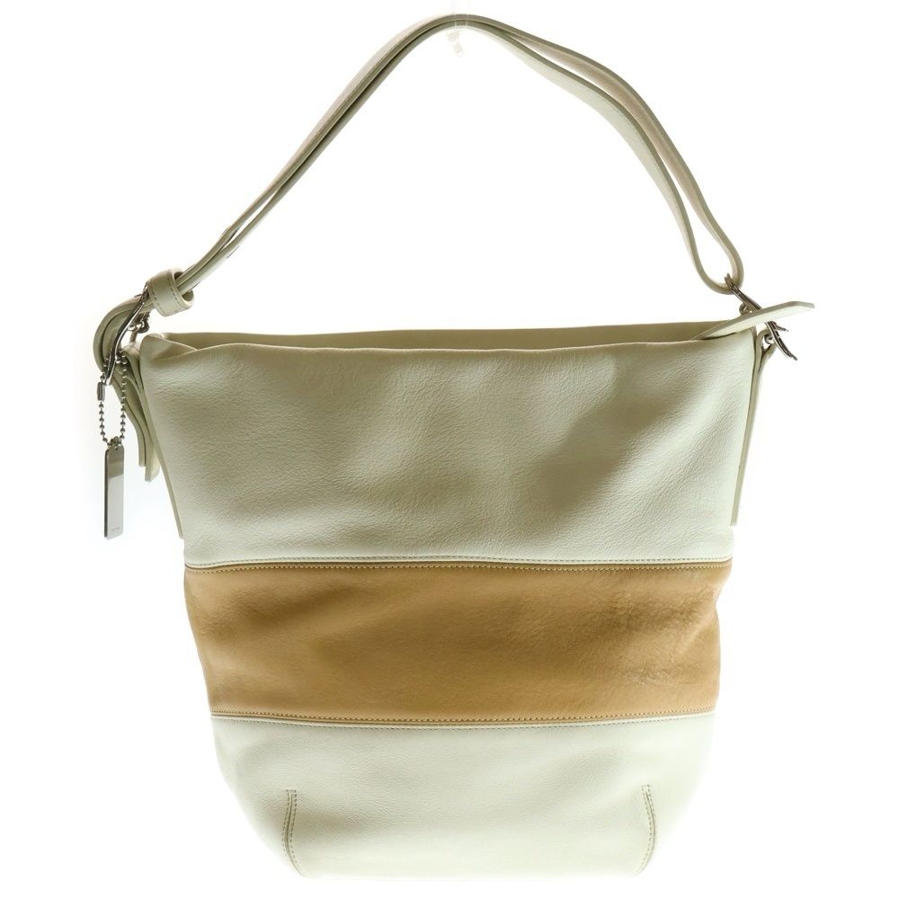 メンズ COACH ショルダーバッグ レザー バイカラー
