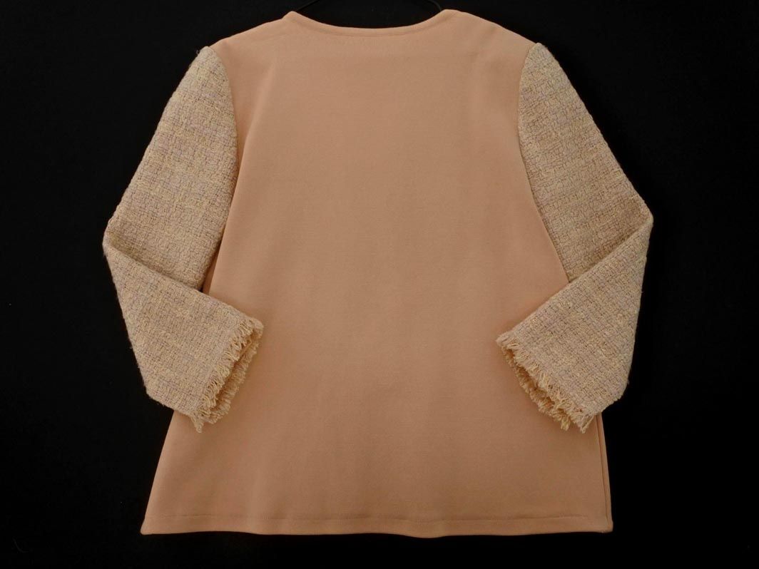 foxey フォクシー 切替 ノーカラー ジャケット size38/ピンクベージュ