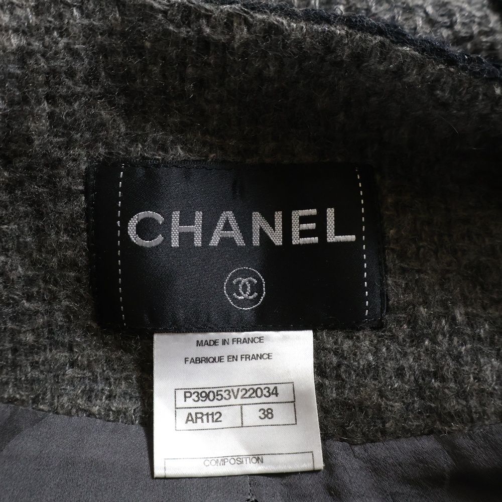 CHANEL (シャネル) ココマークボタン アルパカ カシミヤ ツイード バイ