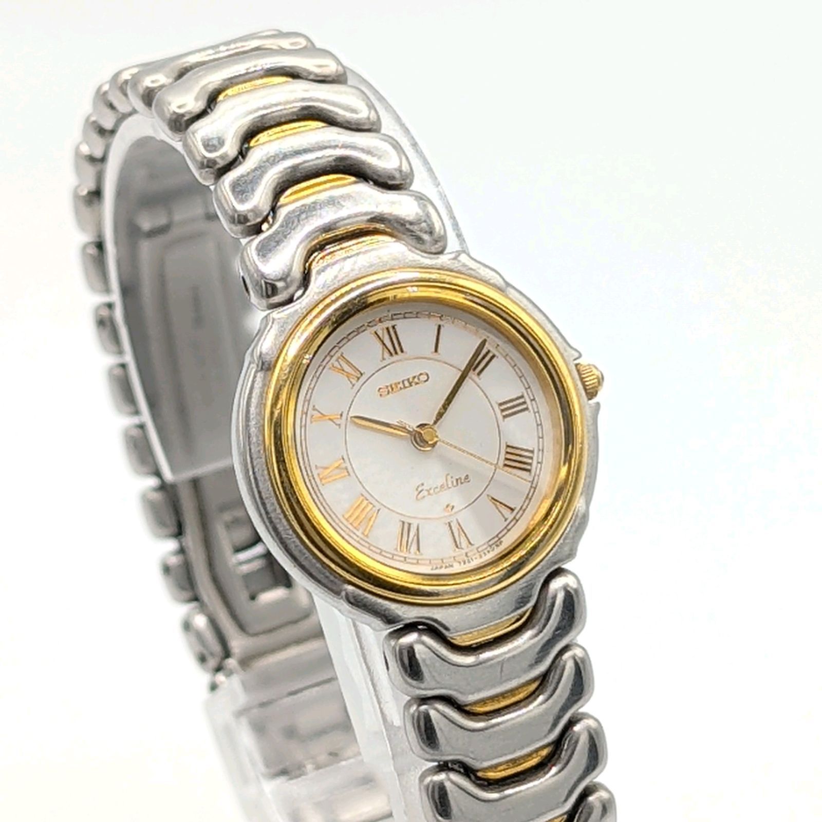 SEIKO EXELINE 7321-0510 Watch Ladies Quartz Round Gold Y2K 00S