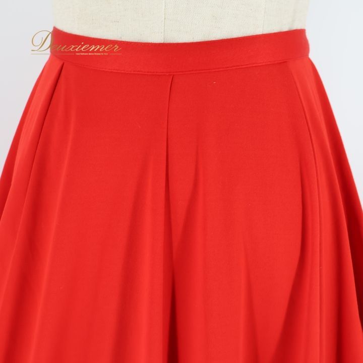 フラメンコ 衣装 ファルダ スカート 無地 赤 ボランテ フリル レッスン