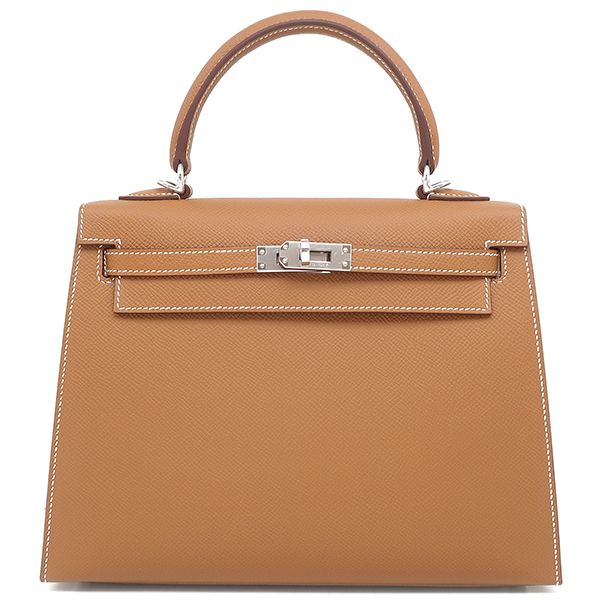 エルメス HERMES 2WAYバッグ ケリー25 外縫い ヴォーエプソン ゴールド