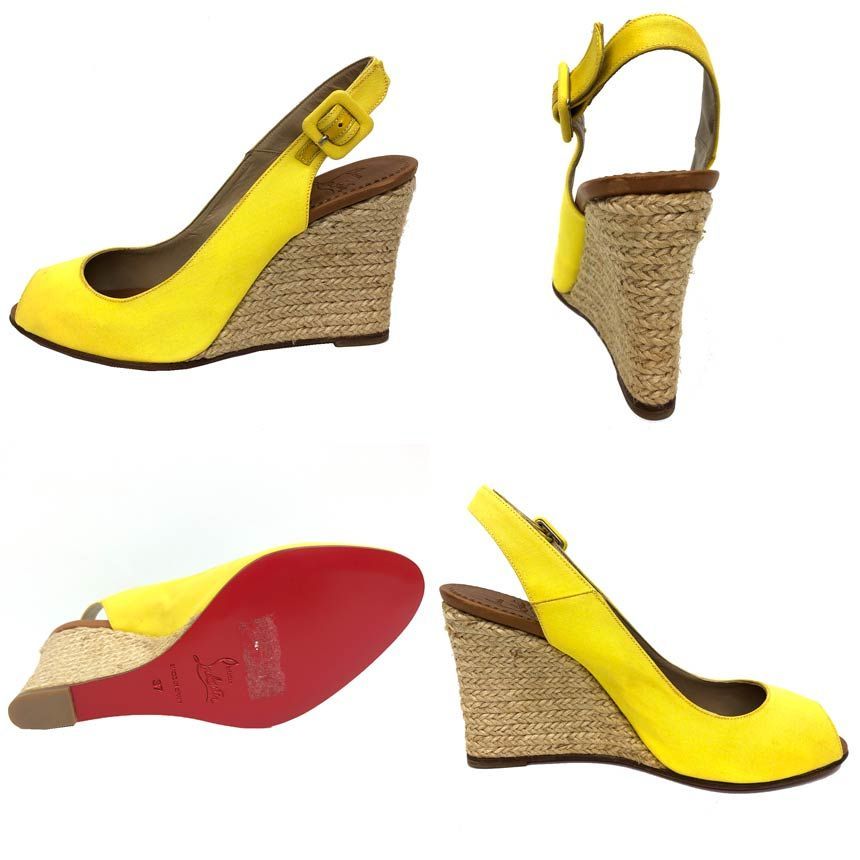 クリスチャンルブタン ウエッジソール サンダル 37サイズ aq5207