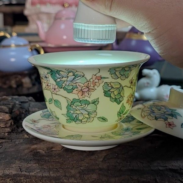 新品】中国茶器 茶花三才蓋碗 茶碗 煎茶器 茶道具 - メルカリ