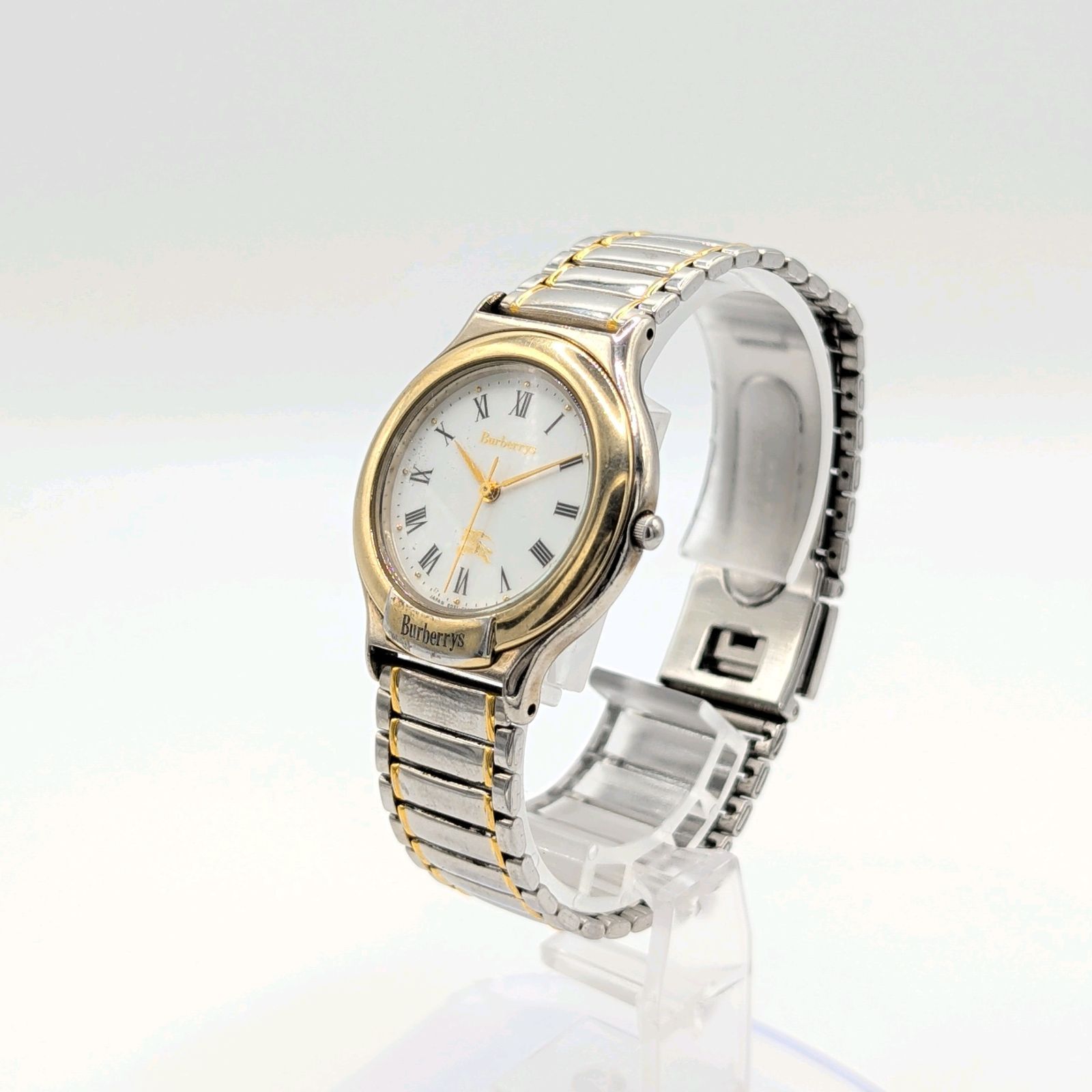 Burberry Watch Ladies Quartz Round Silver Gold Combi Y2K 00S