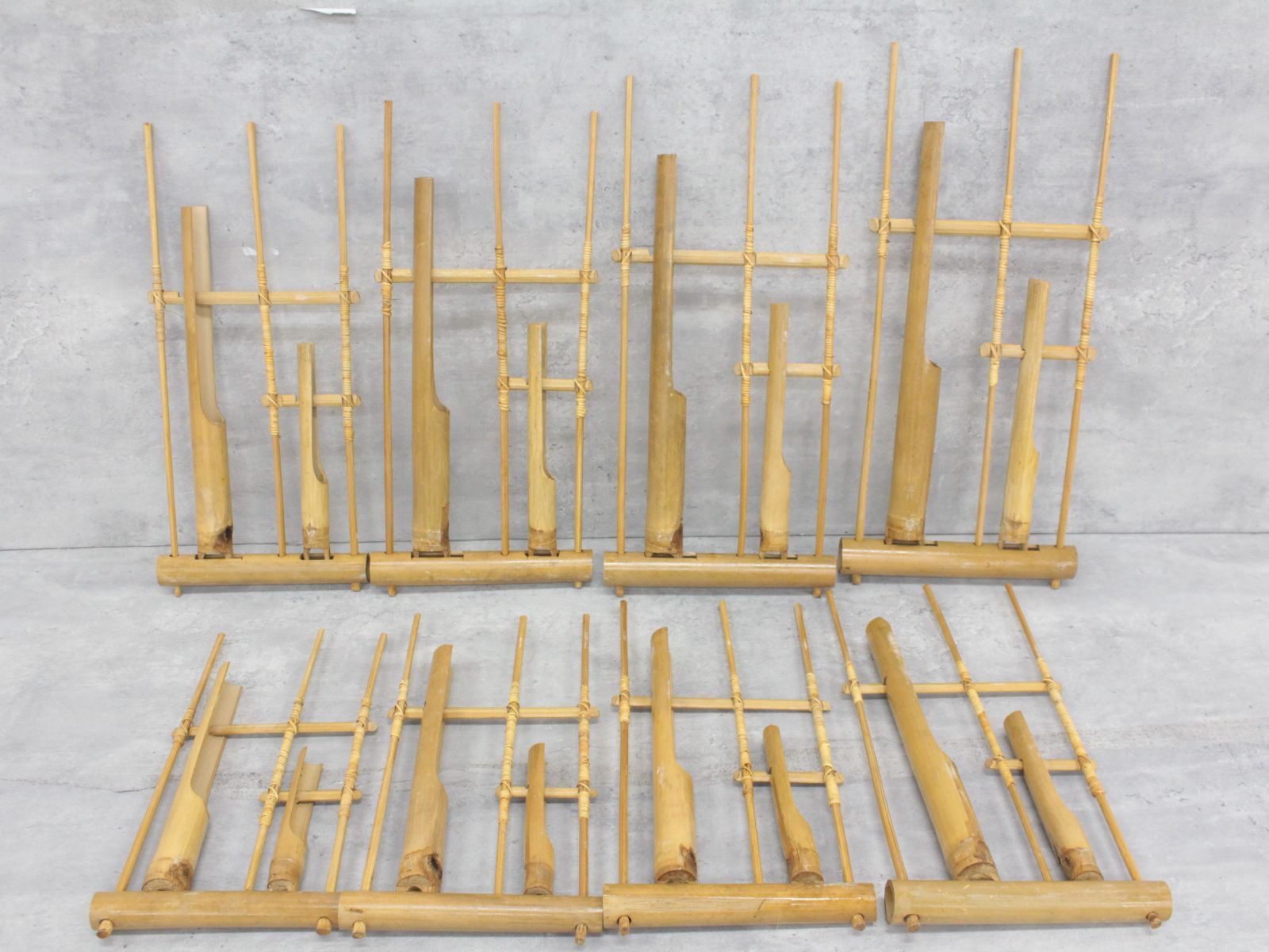 行董】大量セット インドネシア 伝統楽器 アンクルン 竹製打楽器 民族 