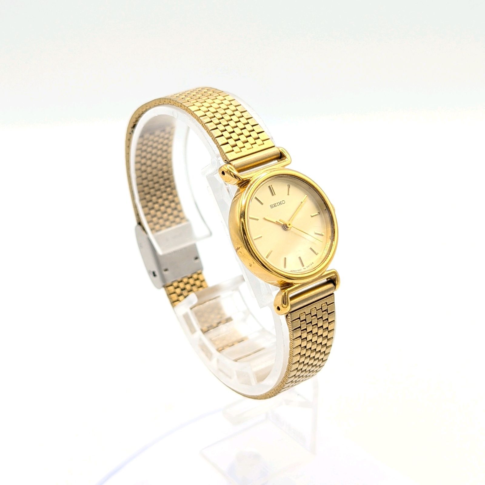 SEIKO 4N21-0052 Watch Ladies Quartz Round Gold Y2K 00S Vintage Not 