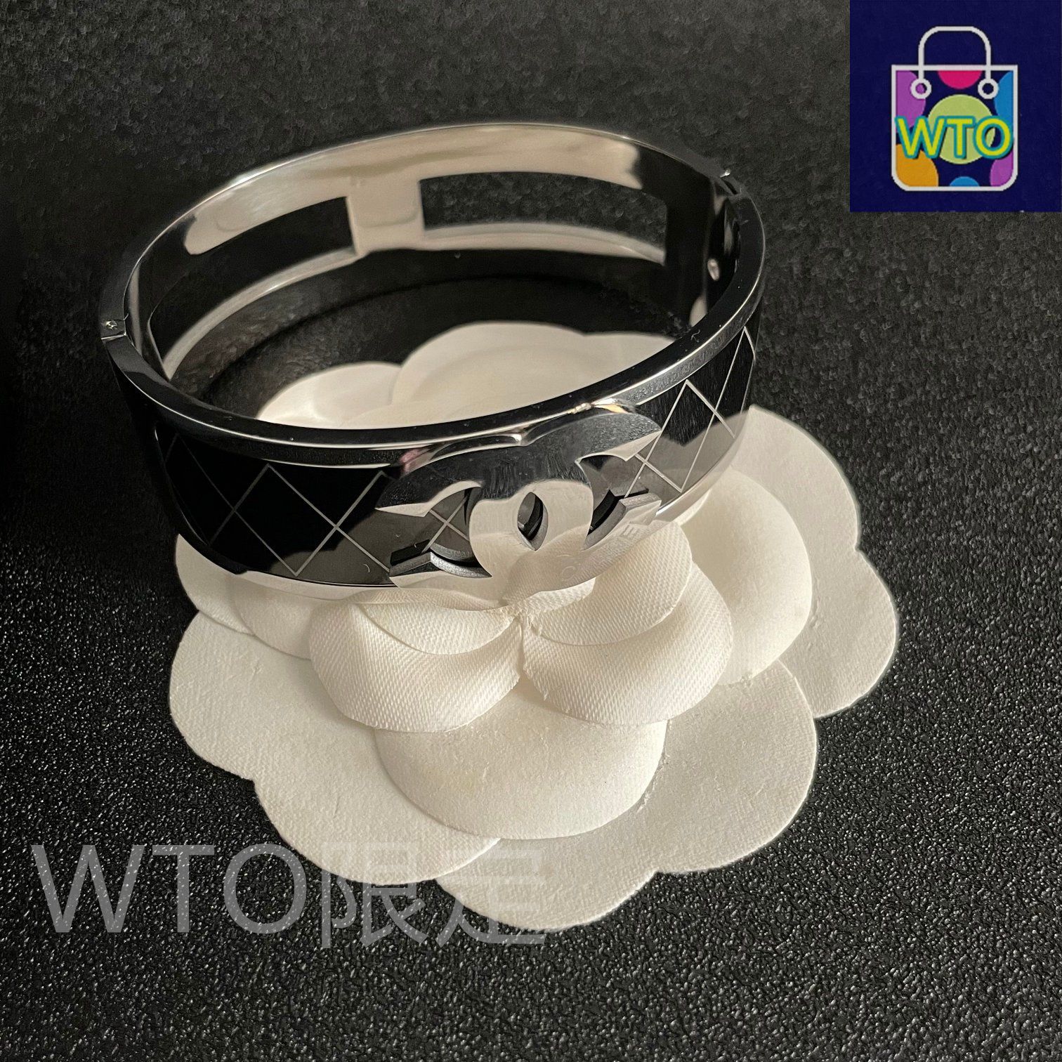 今日特価】CHANEL シャネル 新モデル 幅広菱格模様ブレスレット 超