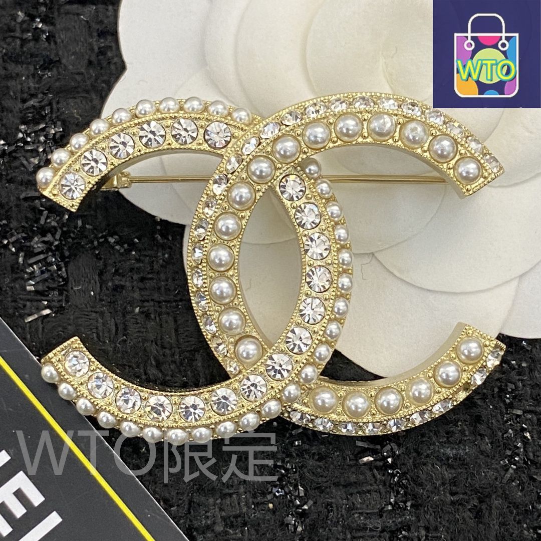 ྀིCHANELྀི ブローチ 未使用 極美品 CHANEL シャネル ブローチ ココマーク No.5 ストーン パール 星