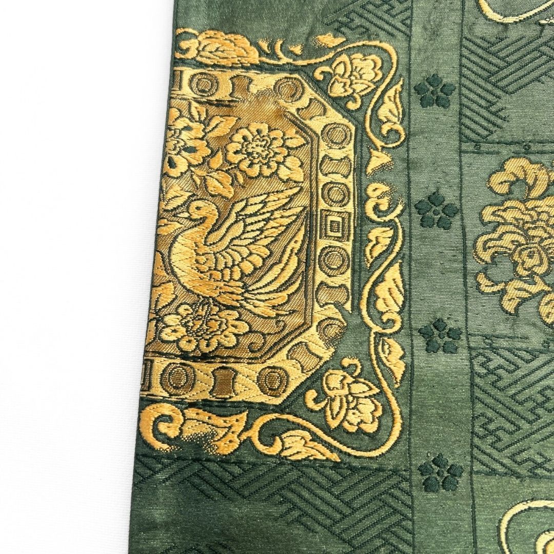 袋帯 唐織 ヤギ 鳳凰 花模様 金糸 着物 114b p ms - メルカリ