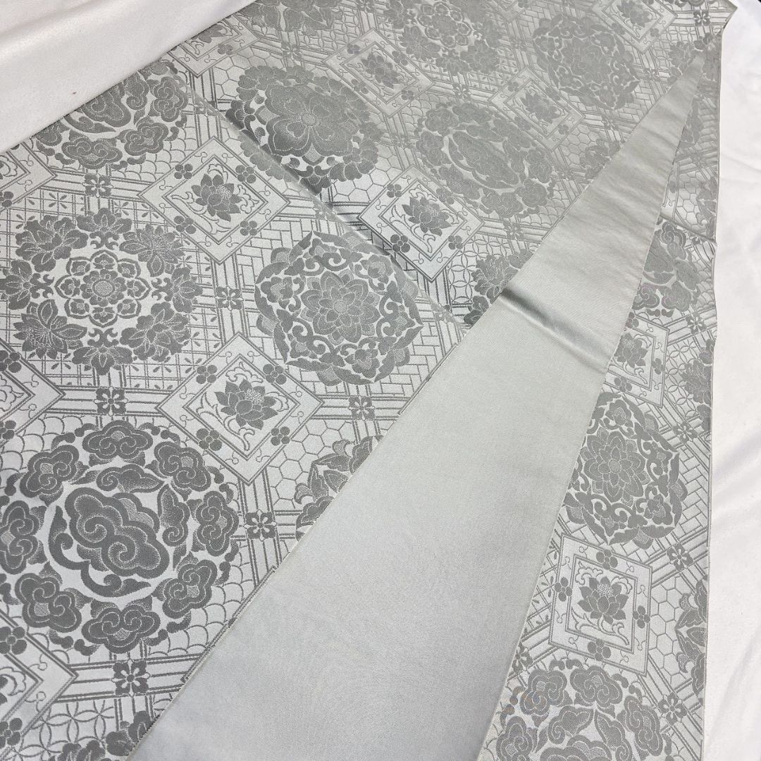 蜀江紋　菊花　華紋　花菱　袋帯　着物 013a p 西陣織河合美術織物謹製袋帯「天井格子に菊華紋」 | すべての商品