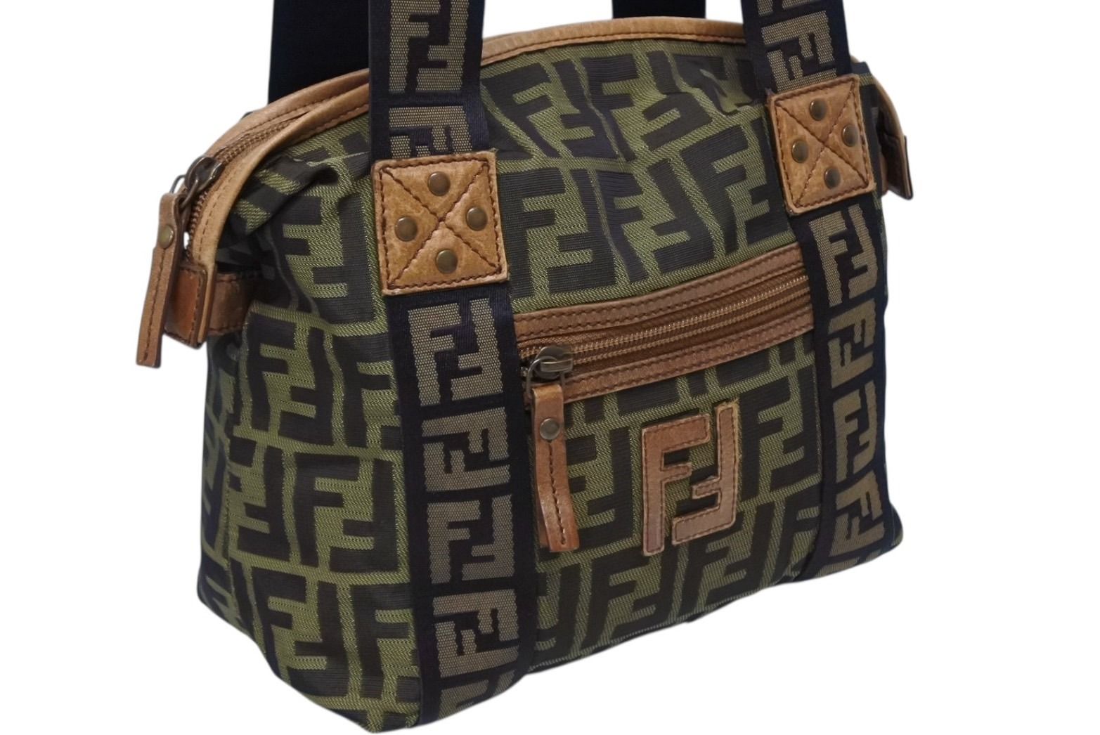 FENDI フェンディ ハンドバッグ 8BN002 ズッカ柄 ブラウン ブラック