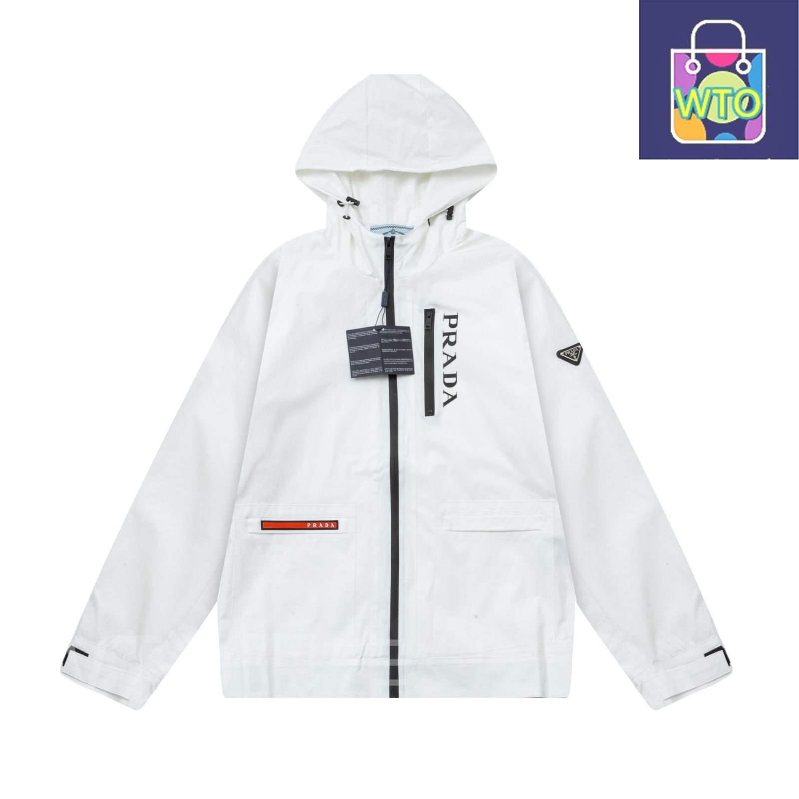 本日限定特価】PRADA メンズ フーディー トライアングルロゴ ブラック