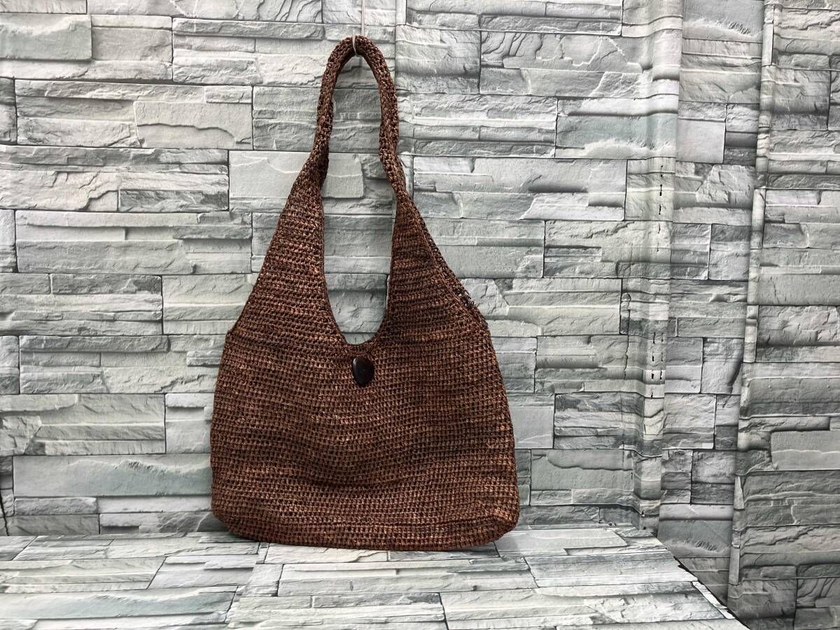Helen Kaminski 編み込んバッグ／BRW トートバッグ/茶色/ヘレンカミン
