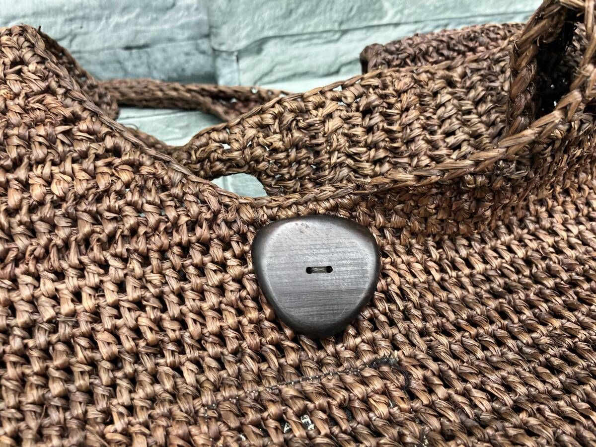 Helen Kaminski 編み込んバッグ／BRW トートバッグ/茶色/ヘレンカミン