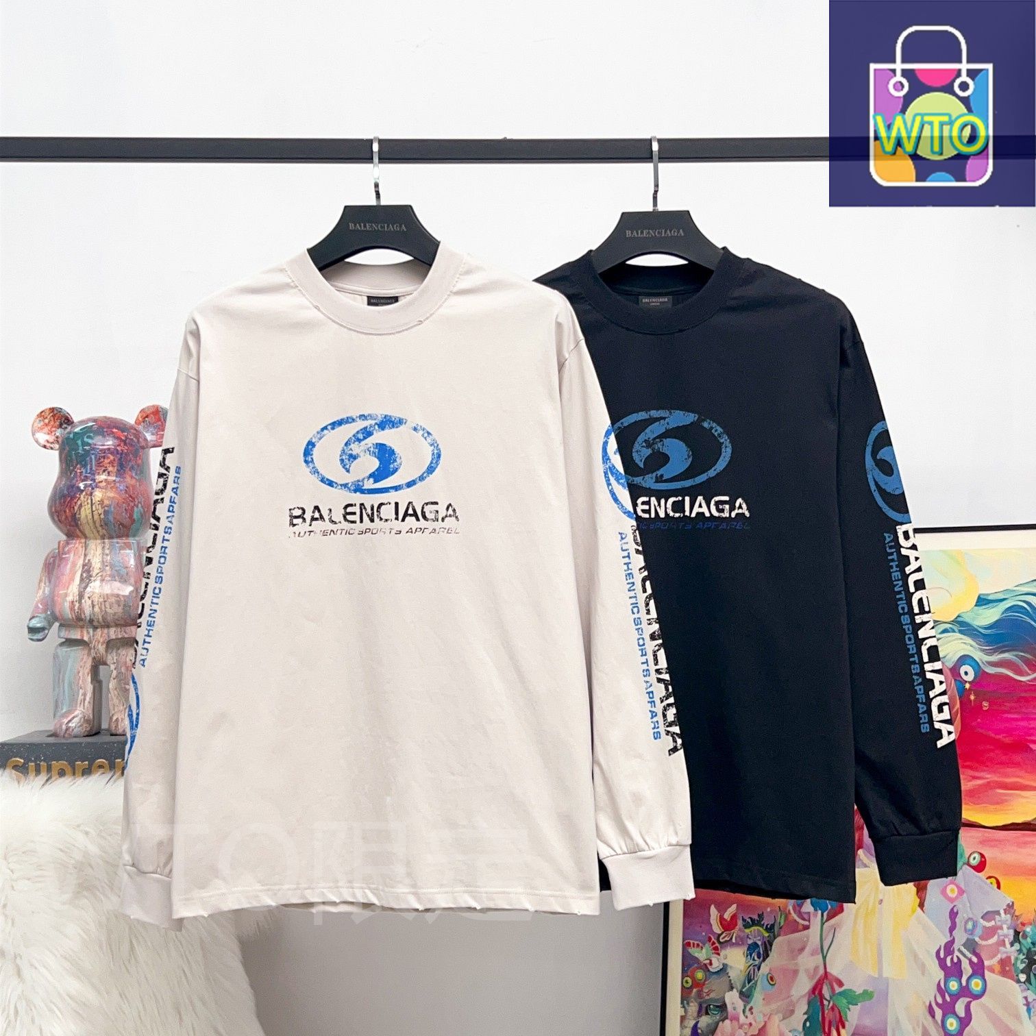 本日限定特価】BALENCIAGA メンズ＆レディース ロングスリーブ Tシャツ