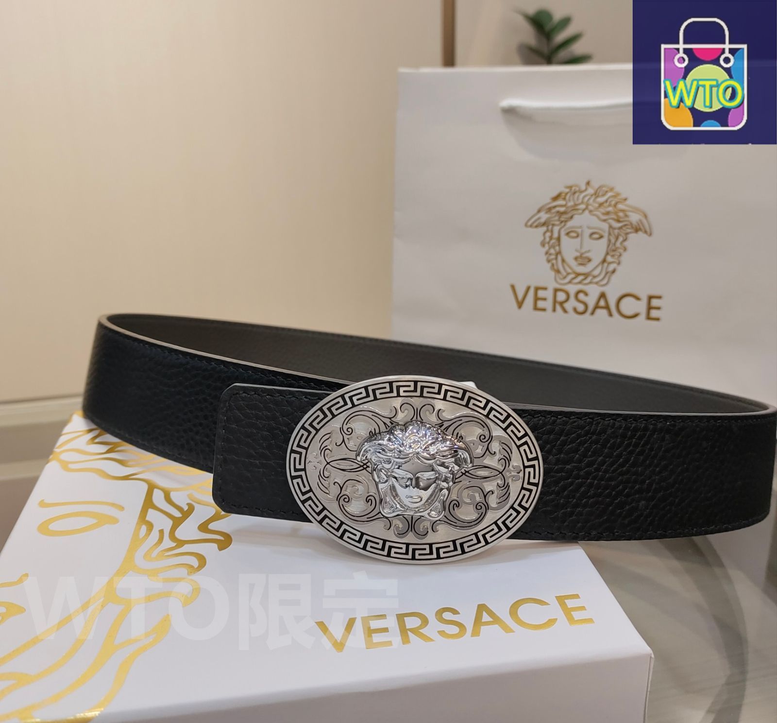 Versace　ヴェルサーチ　ビンテージ　ベルト　レディース　メデューサ ヴェルサーチェ☆Wメデューサバックルベルト (VERSACE/ベルト