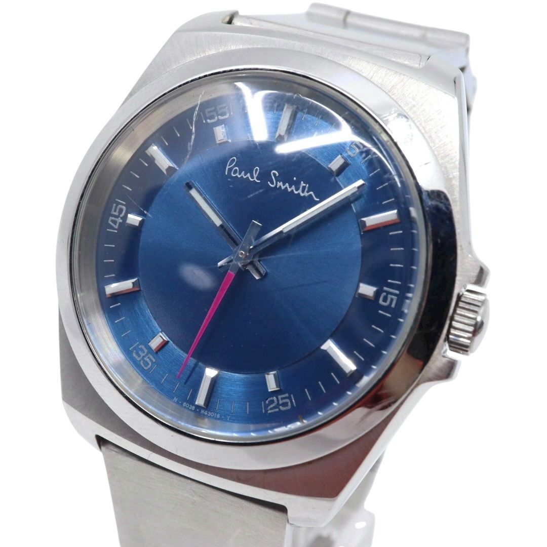 ポールスミス クローズドアイズ 腕時計 メンズ クォーツ ブルー文字盤